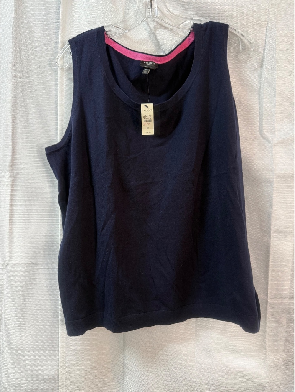 Talbots Woman Navy Blue Pima Cotton Tank Top 3X
